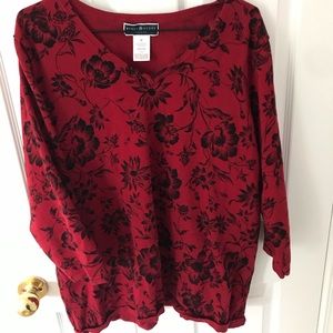 Karen Scott Rose Patterned Work Top